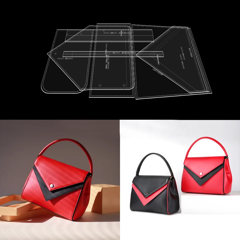 Prozirni akrilni šablon s mrežom za DIY kožnu torbu preko ramena