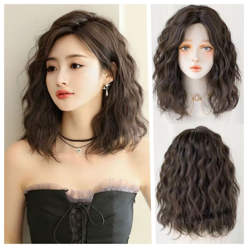 Ženska kratka kovrča perika s potpunim prekrivanje glave, lagana za ljeto, model T-3008, korejski stil, vlakna otporna na toplotu