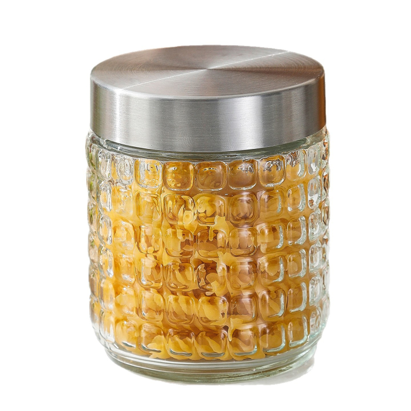 Staklena zapečaćena posuda, 301–500 ml, mikrovalna kompatibilna, okrugli oblik, Crystal Wave Square