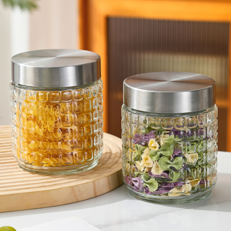 Staklena zapečaćena posuda, 301–500 ml, mikrovalna kompatibilna, okrugli oblik, Crystal Wave Square