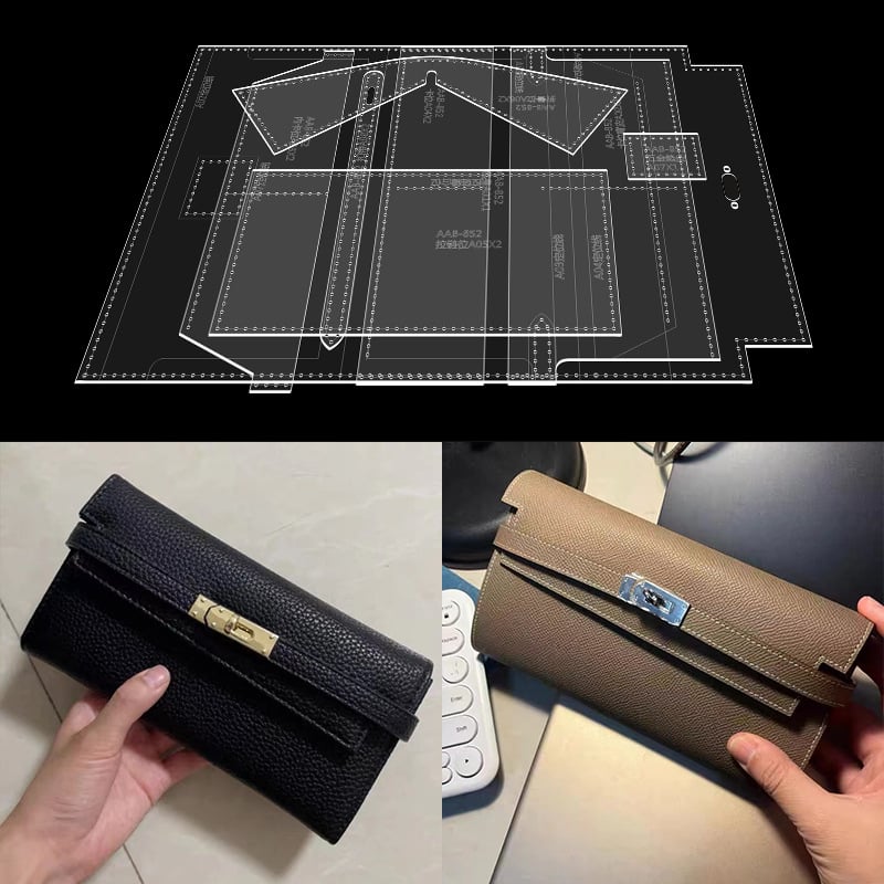 DIY kožni šablon za Kelly clutch, dugi novčanik i držač kartica