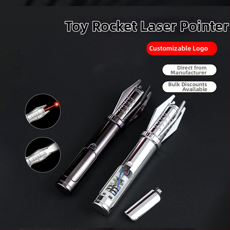 Stilou laser cu iluminare LED și laser infraroșu, corp din aluminiu, alimentat cu baterii, rază până la 500 m