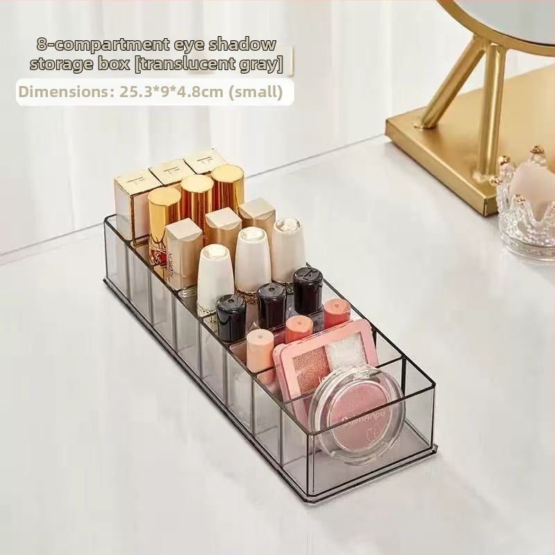Επιτραπέζιος οργανωτής καλλυντικών με θήκες για κραγιόν, βερνίκι νυχιών και παλέτα σκιών· πλαστικό, στυλ light luxury, βάρος 240–800 g