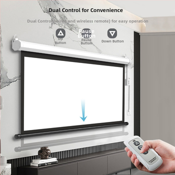 Električno projekcijsko platno 16:9 s daljinskim upravljačem, automatskim podizanjem, na zid