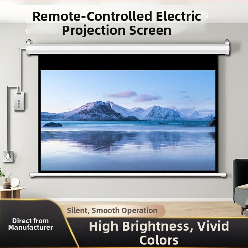 Elektrická projekčná obrazovka na stenu s diaľkovým ovládaním, automatické zdvíhanie, 16:9, 4K Ultra HD