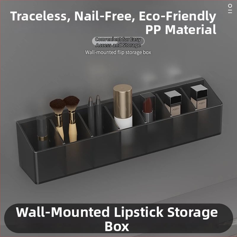 Dulap oglindă de baie montat pe perete, raft înclinat pentru ruj, depozitare de cosmetice, plastic, marcă Hisa