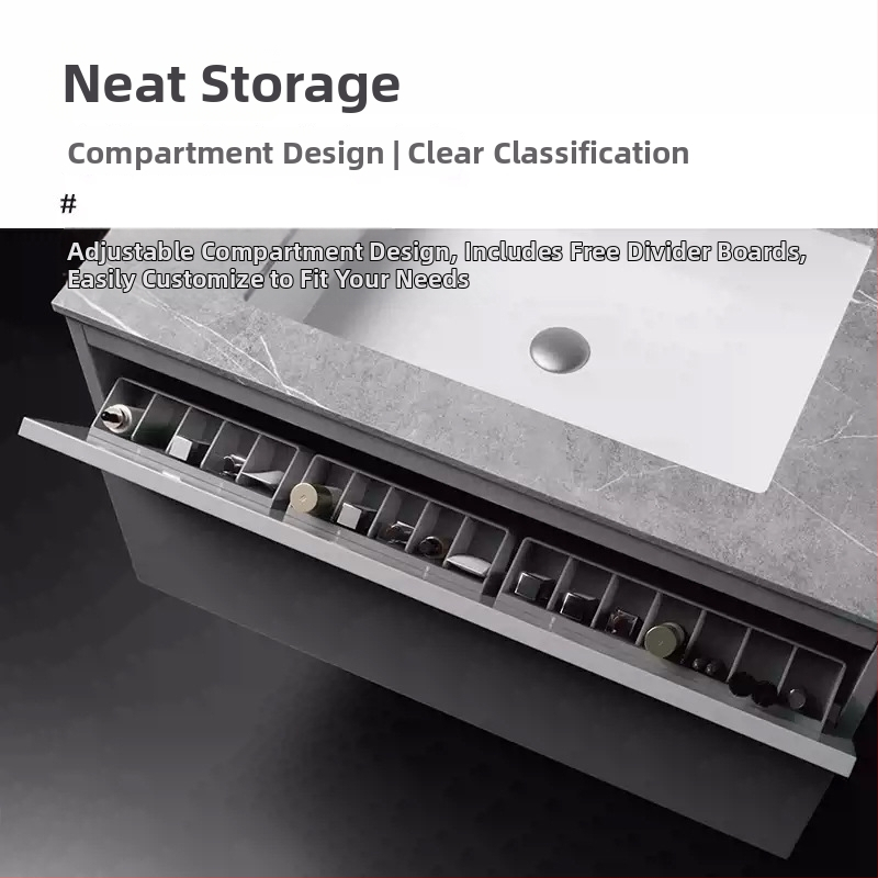 Dulap oglindă de baie montat pe perete, raft înclinat pentru ruj, depozitare de cosmetice, plastic, marcă Hisa