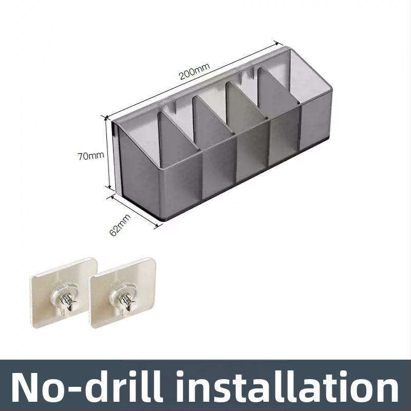 Dulap oglindă de baie montat pe perete, raft înclinat pentru ruj, depozitare de cosmetice, plastic, marcă Hisa