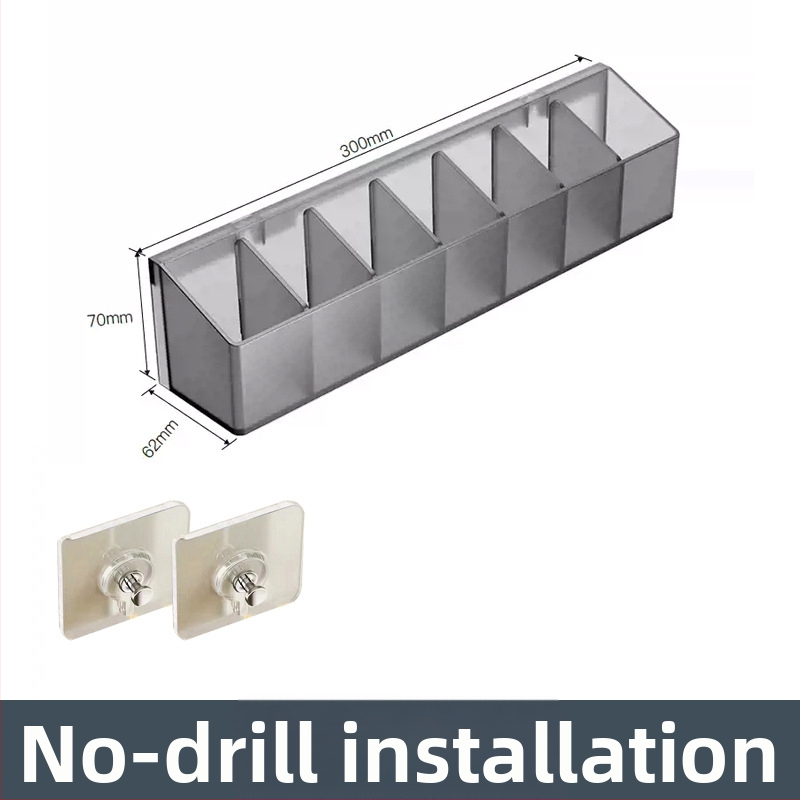 Dulap oglindă de baie montat pe perete, raft înclinat pentru ruj, depozitare de cosmetice, plastic, marcă Hisa