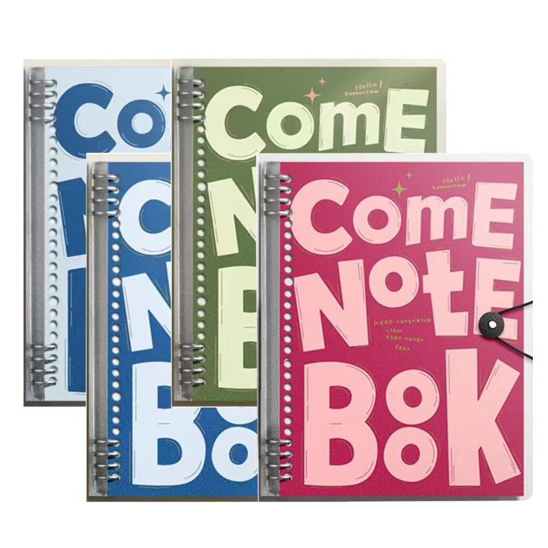 Caiet cu copertă PP, foi detașabile, hârtie Dowling 80gsm, 100-200 pagini, stil creativ