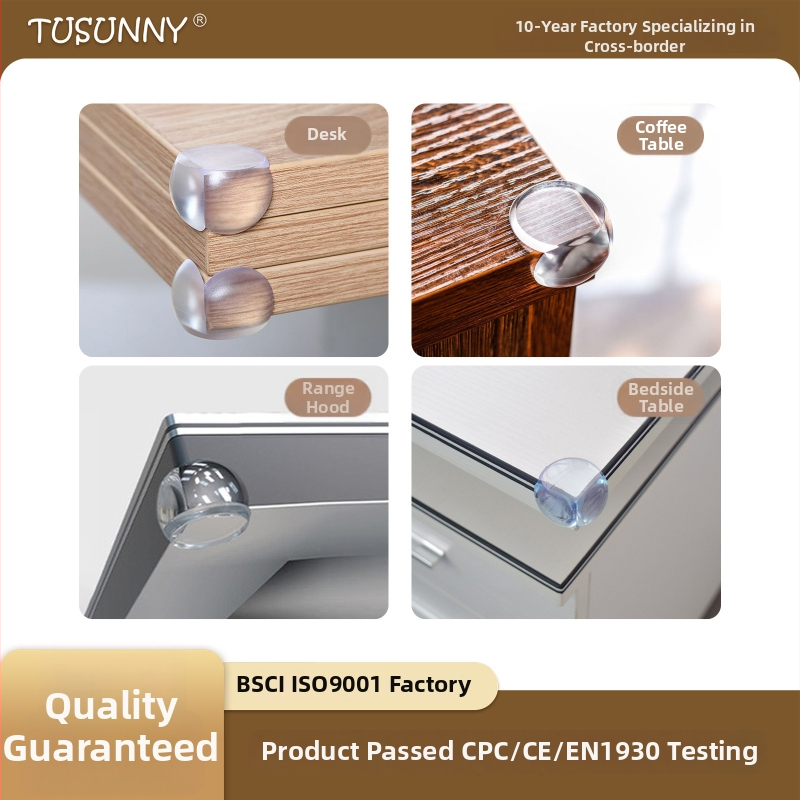 Tusunny сферичен протектор за ъгъл на детска маса — прозрачен силиконов анти-удар предпазител