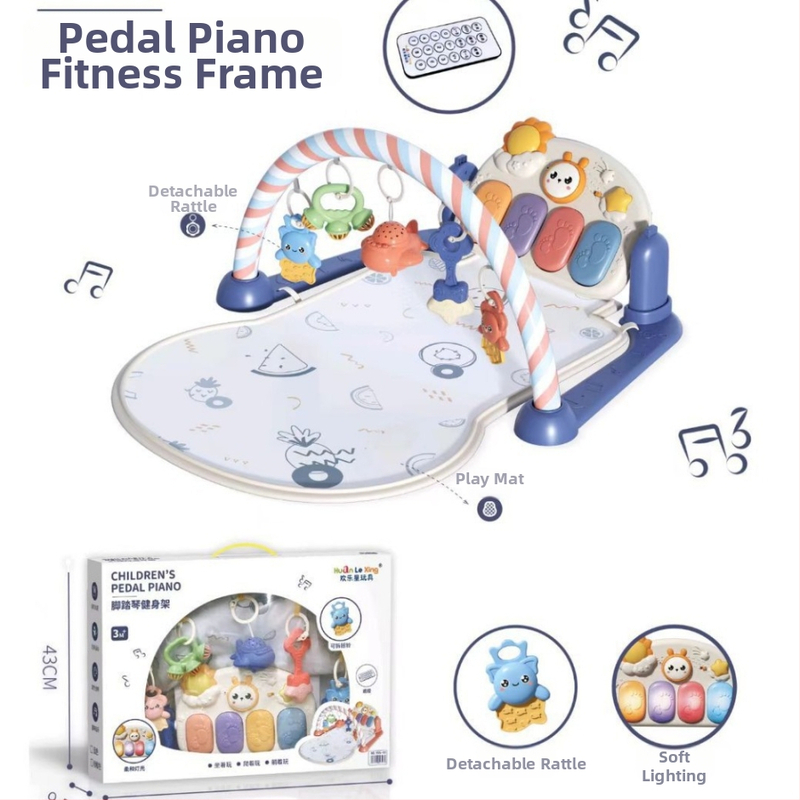 Daljinski upravljani pedalni klavirski fitnes-stalak s projekcijom, model 995-55, glazbeni uređaj, drndalica za bebe, za dojenčad i malu djecu