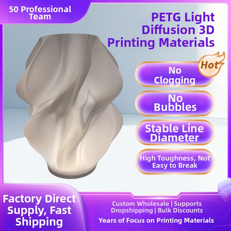 Filament pre 3D tlač - PETG svetlo rozptyľujúci, 1,75 mm, kruhový prierez, polopriesvitný, lesklý povrch