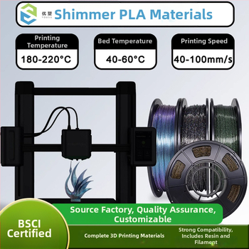 Core-Spun Trblietavý PLA filament, sada 4×250 g, presnosť tlače 0,4 mm, Shine PLA materiál