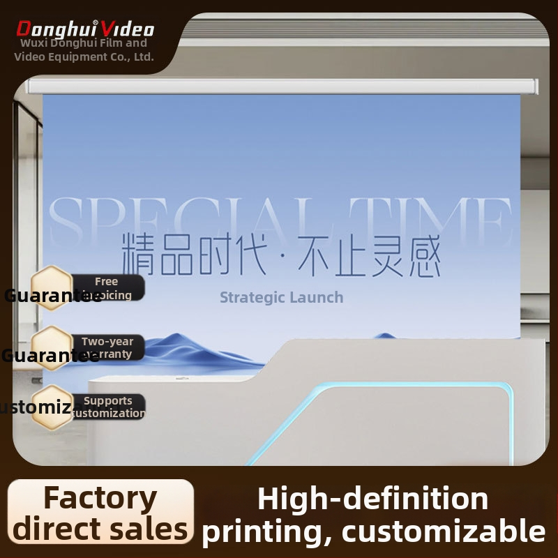 Zidno montirana električna projekcijska zavjesa s HD otiskom uzorka, daljinski upravljač, model Dh-688, snaga 50, težina 10