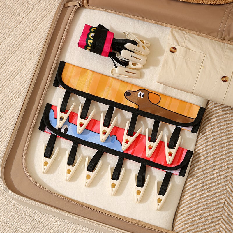 Преносима сгъваема закачалка за сушене на дрехи с клипсове — PP материал, еднополюсна, модерен стил