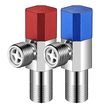 Valvă unghiulară din cupru, design îmbunătățit, pentru apă caldă și rece, supapă cu trei căi, filetată, model XL-005, diametru interior 20 mm