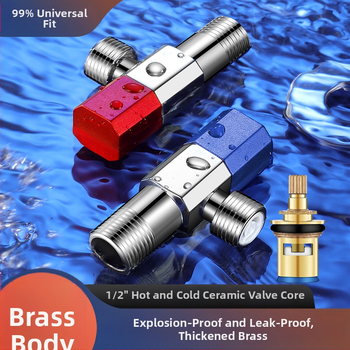 Valvă unghiulară din cupru, design îmbunătățit, pentru apă caldă și rece, supapă cu trei căi, filetată, model XL-005, diametru interior 20 mm