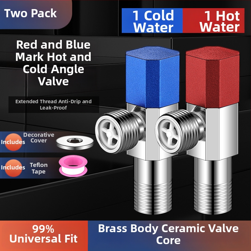 Valvă unghiulară din cupru, design îmbunătățit, pentru apă caldă și rece, supapă cu trei căi, filetată, model XL-005, diametru interior 20 mm