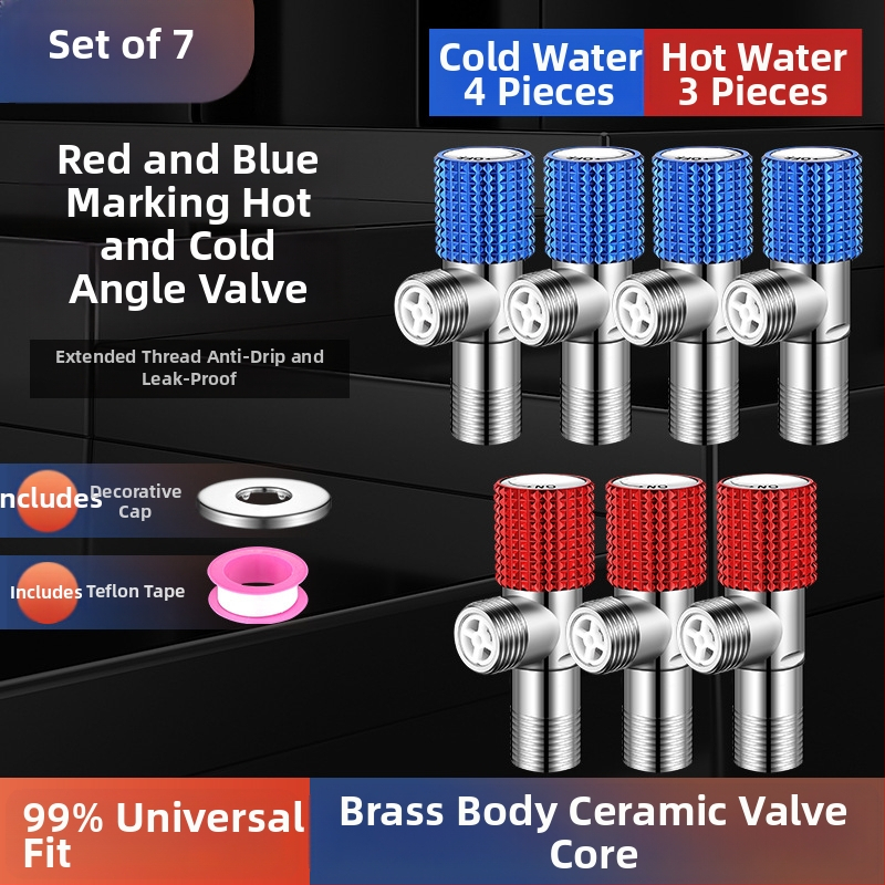 Valvă unghiulară din cupru, design îmbunătățit, pentru apă caldă și rece, supapă cu trei căi, filetată, model XL-005, diametru interior 20 mm