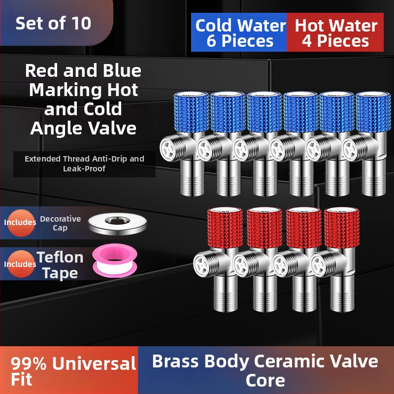 Valvă unghiulară din cupru, design îmbunătățit, pentru apă caldă și rece, supapă cu trei căi, filetată, model XL-005, diametru interior 20 mm