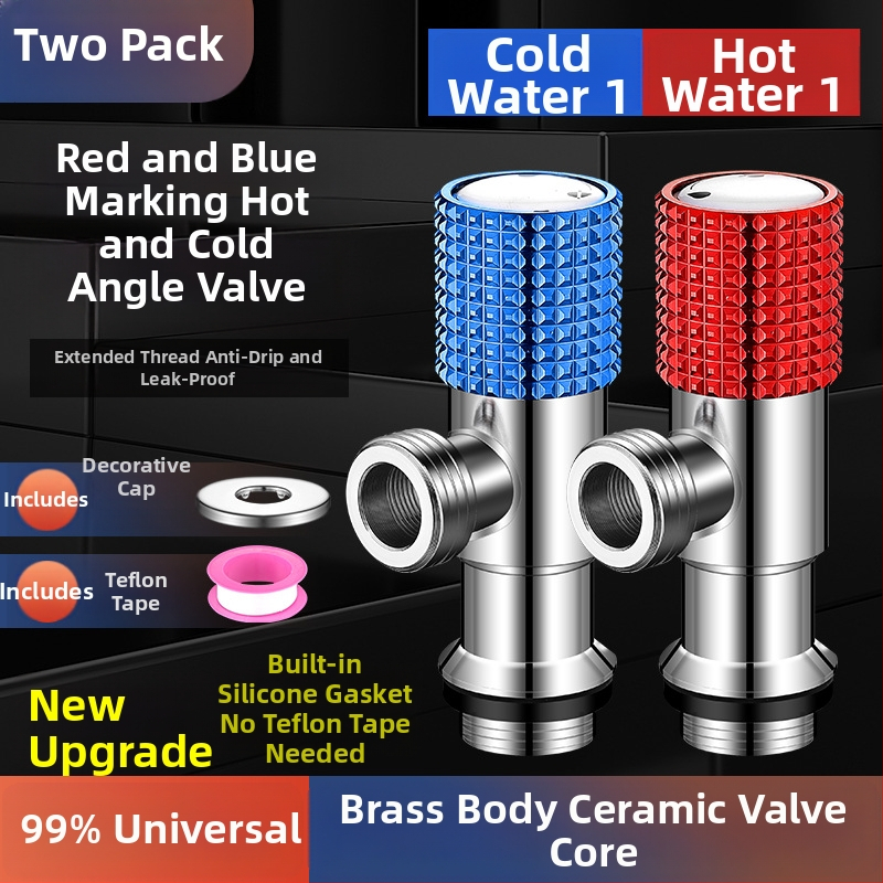 Valvă unghiulară din cupru, design îmbunătățit, pentru apă caldă și rece, supapă cu trei căi, filetată, model XL-005, diametru interior 20 mm