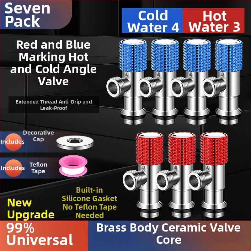 Valvă unghiulară din cupru, design îmbunătățit, pentru apă caldă și rece, supapă cu trei căi, filetată, model XL-005, diametru interior 20 mm