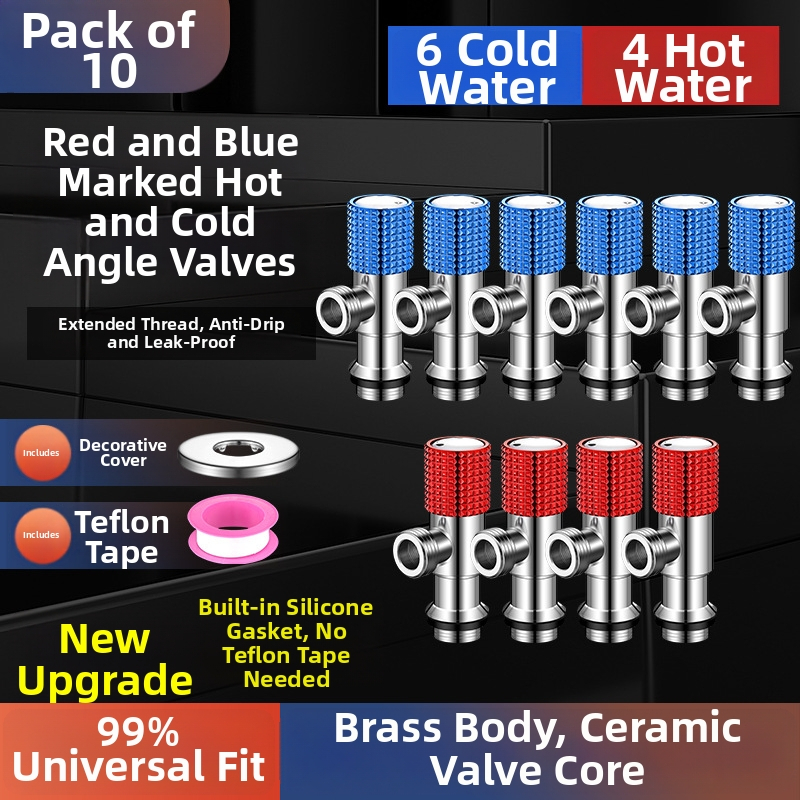 Valvă unghiulară din cupru, design îmbunătățit, pentru apă caldă și rece, supapă cu trei căi, filetată, model XL-005, diametru interior 20 mm