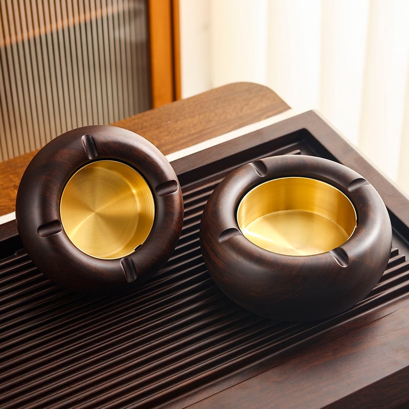 Scrumieră din lemn, stil chinezesc și stil chinezesc nou, cu capac, imprimare logo, 60 bucăți