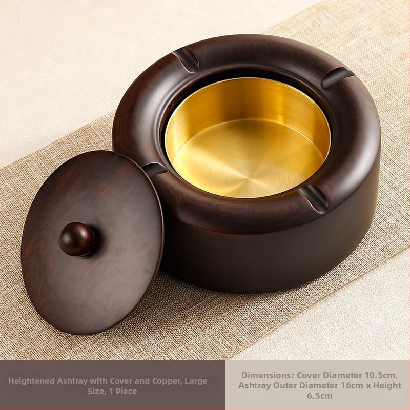 Scrumieră din lemn, stil chinezesc și stil chinezesc nou, cu capac, imprimare logo, 60 bucăți