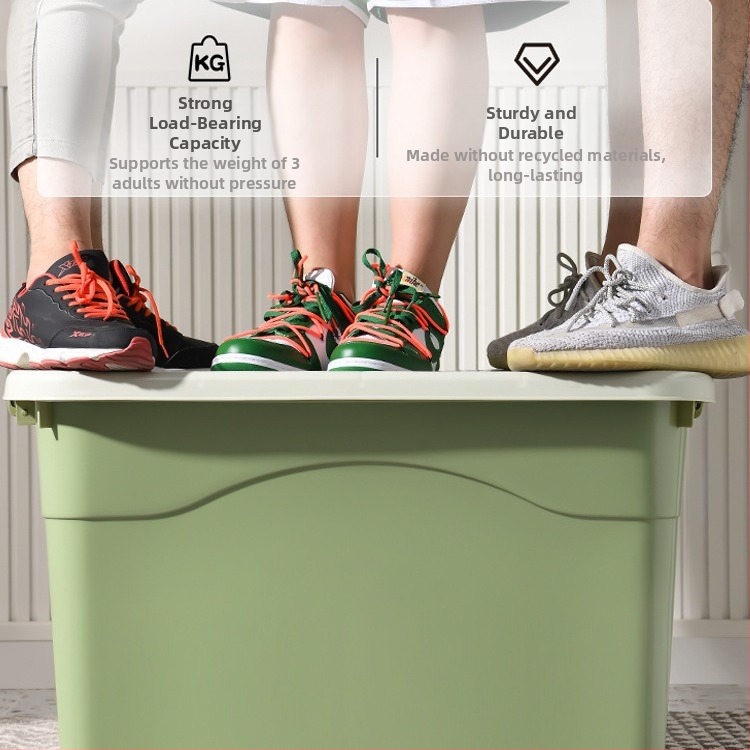 Box na uloženie oblečenia - PP plast, 30–40 L, posuvné veko, s kolieskami, priehľadný dizajn