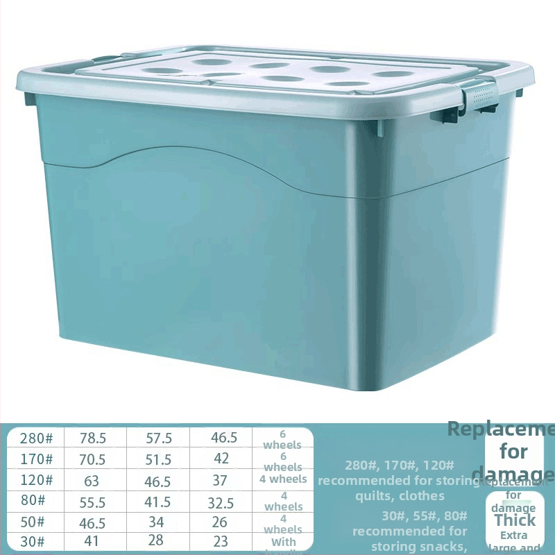 Box na uloženie oblečenia - PP plast, 30–40 L, posuvné veko, s kolieskami, priehľadný dizajn