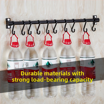 Hliníkový kuchynský vešiak na stenu, bez vŕtania, nosnosť 30 kg, jednovrstvový, oxidovaný povrch