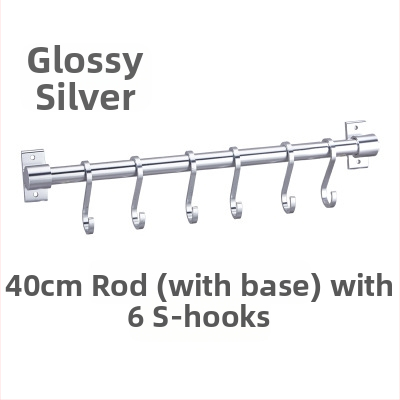 Hliníkový kuchynský vešiak na stenu, bez vŕtania, nosnosť 30 kg, jednovrstvový, oxidovaný povrch