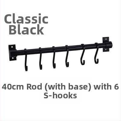 Hliníkový kuchynský vešiak na stenu, bez vŕtania, nosnosť 30 kg, jednovrstvový, oxidovaný povrch