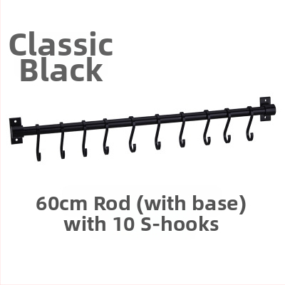 Hliníkový kuchynský vešiak na stenu, bez vŕtania, nosnosť 30 kg, jednovrstvový, oxidovaný povrch