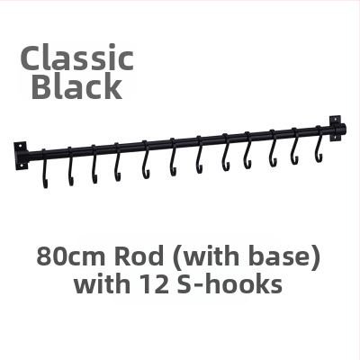 Hliníkový kuchynský vešiak na stenu, bez vŕtania, nosnosť 30 kg, jednovrstvový, oxidovaný povrch