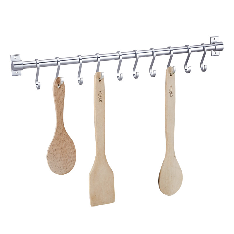 Αλουμινένια κρεμάστρα κουζίνας για τοίχο, χωρίς διάτρηση, χωρητικότητα φόρτου 30 kg, μονή στρώση, φινίρισμα οξείδωσης