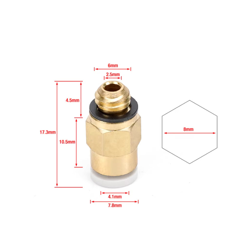 Dijelovi za 3D printer: PTFE cijev, PC4-01 pneumatski brzi spoj, KJH4-M, plastični materijal
