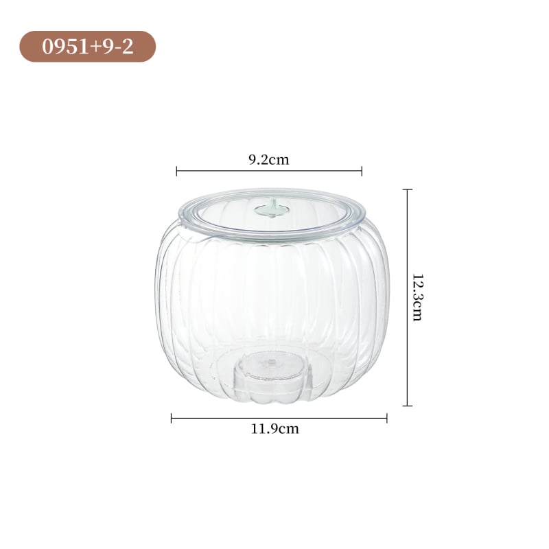 Container de depozitare din plastic, etanș, în formă de dovleac, transparent pentru orez și cereale (Capacitate: 5L+, Origine: Taizhou)