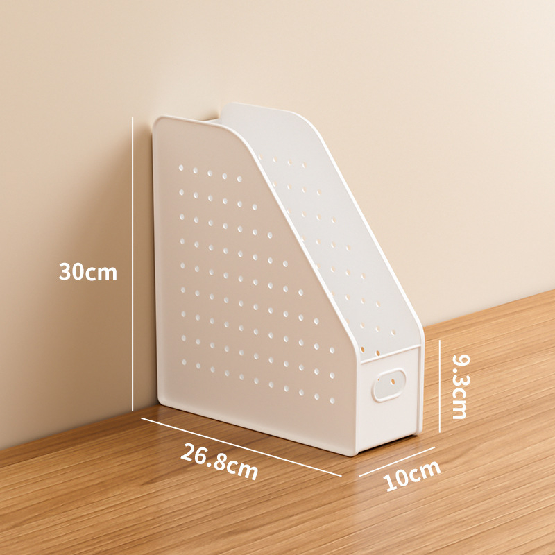 Suport plastic pentru cărți cu placă perforată – montare pe birou, 1 nivel, depozitare pentru birou sau dormitor, multipurpose