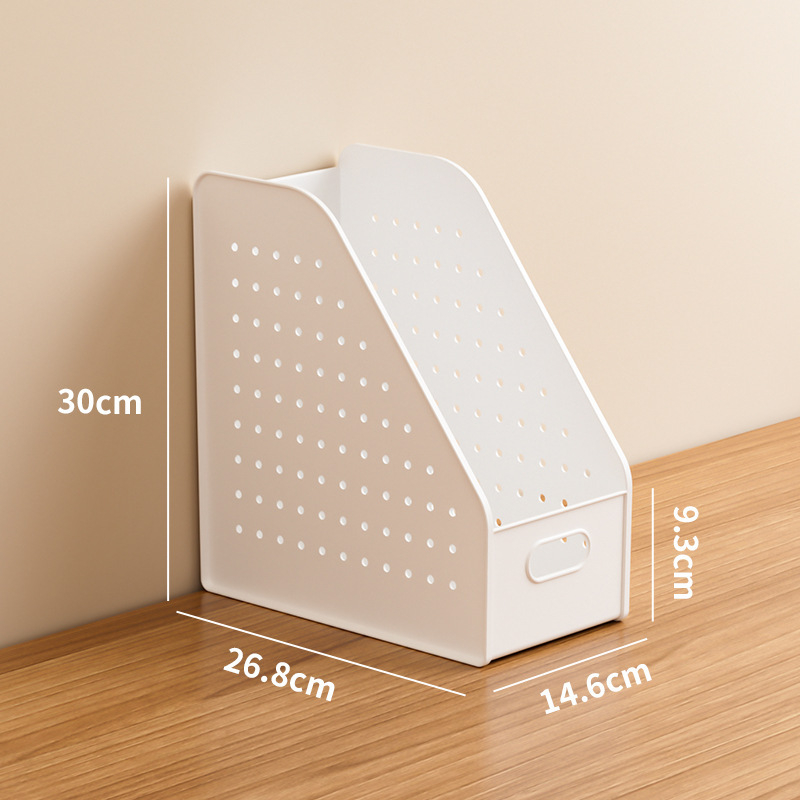 Suport plastic pentru cărți cu placă perforată – montare pe birou, 1 nivel, depozitare pentru birou sau dormitor, multipurpose