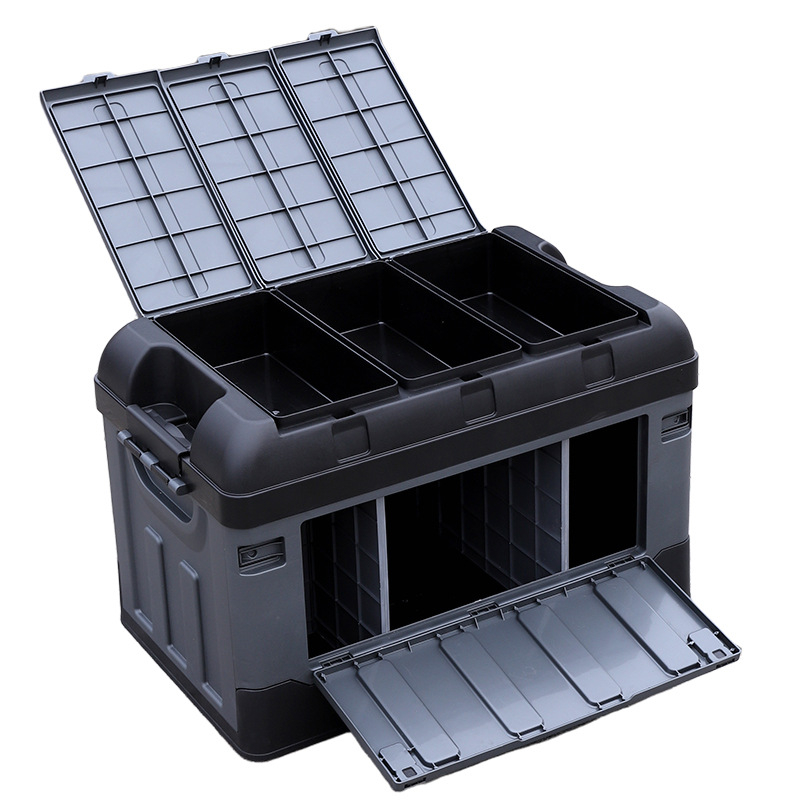 Cutie de depozitare pentru portbagaj cu separator, pliabilă, capacitate 70–80 L, plastic PP, multifuncțională