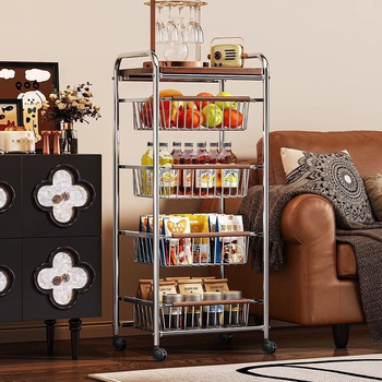 Coloană de depozitare pe 5 etaje, cu bază pe podea, rotativă și mobilă, din plastic, fără găuri