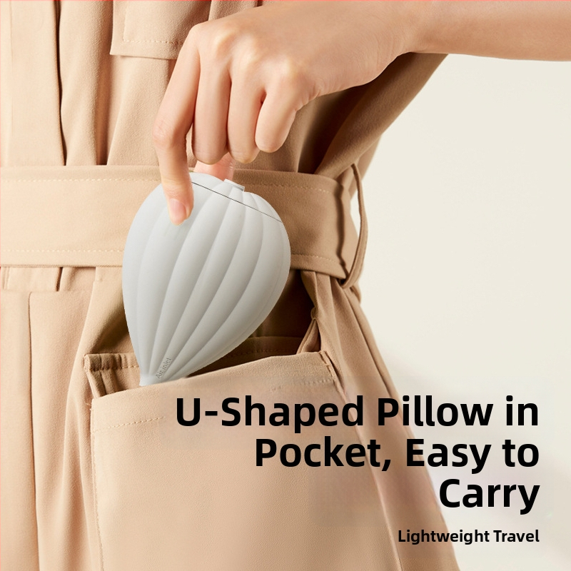 Pernă de gât gonflabilă, design în formă de U, material TPU, modelul HZ-A2, greutate 170 g