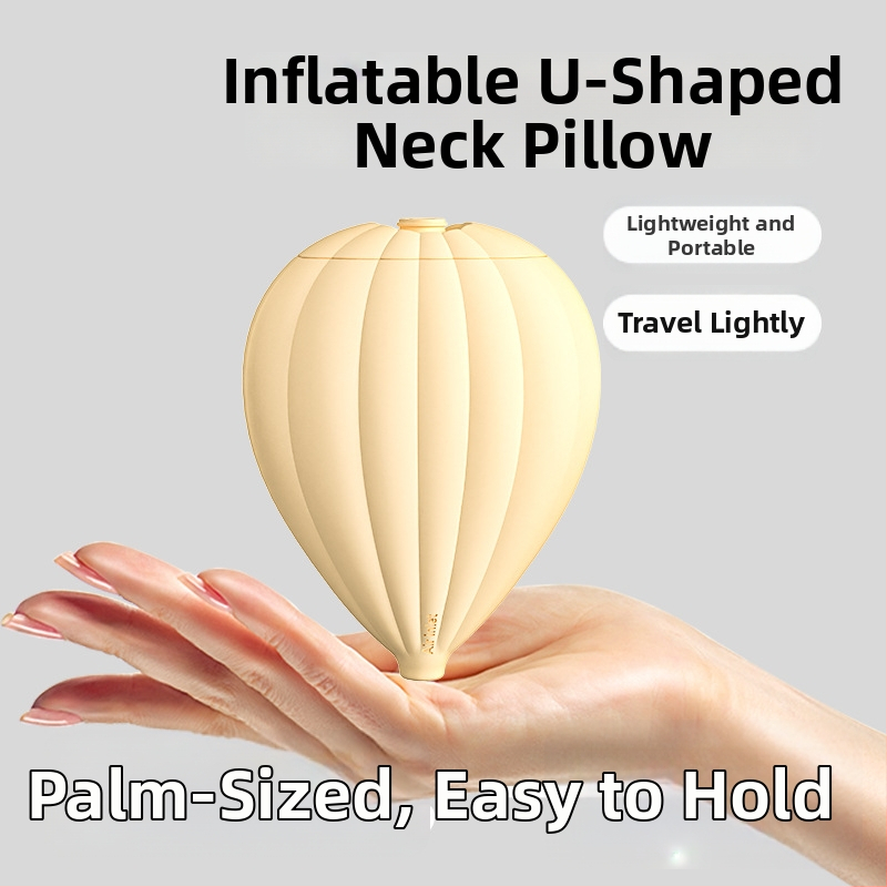 Pernă de gât gonflabilă, design în formă de U, material TPU, modelul HZ-A2, greutate 170 g