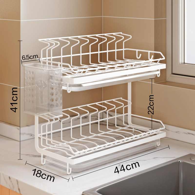 Raft de vase din oțel inoxidabil 304, pentru blat; design minimalist drept, pentru farfurii, boluri și tacâmuri; fără montaj, lansat în 2024