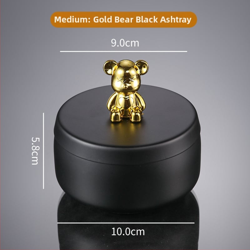 Cenușar din oțel inoxidabil cu capac, rezistent la vânt, anti-vărsare, imprimare cu logo