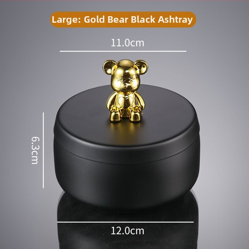 Cenușar din oțel inoxidabil cu capac, rezistent la vânt, anti-vărsare, imprimare cu logo