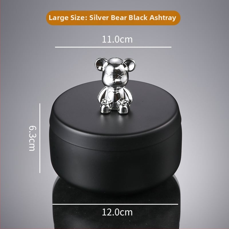 Cenușar din oțel inoxidabil cu capac, rezistent la vânt, anti-vărsare, imprimare cu logo